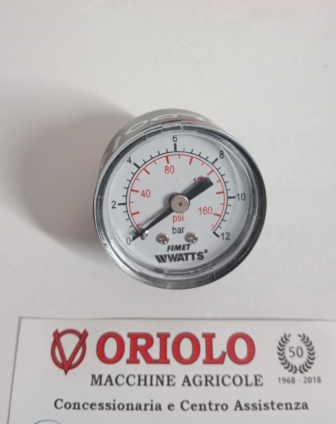 MANOMETRO IN PLASTICA ORIZZONTALE  D.41 1/8 12 Bar